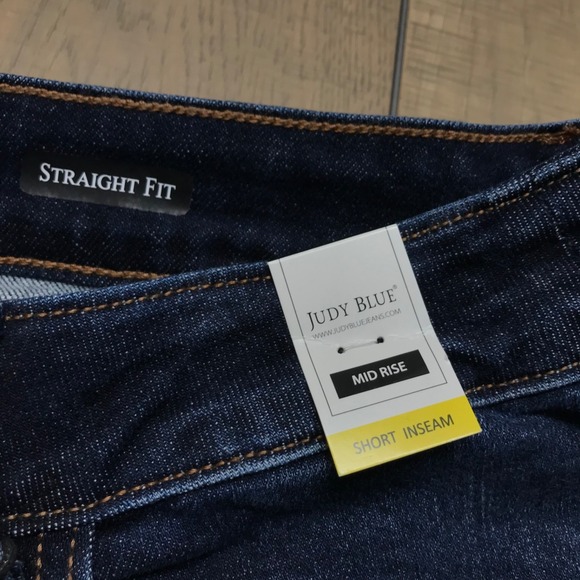 Judy Blue Dark Blue Short Straight Leg Jeans - Picture 5 of 11